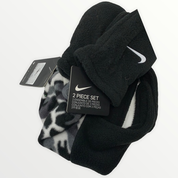 Nike 2-Piece Fleece Chin Strap Trapper Hat and Mittens Set - Picture 3 of 4